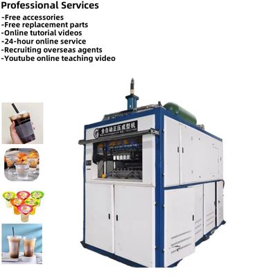 Macchina per la formazione di tazze di plastica a raffreddamento idrico con 11 kW di riscaldamento elettrico e 250 mm di profondità massima di formazione