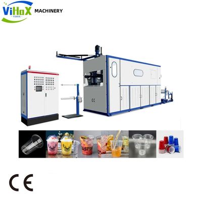 Potenza di riscaldamento di 11 kW Macchina di produzione di tazze di plastica monouso completamente automatica con servizio post-vendita gratuito per tutta la vita