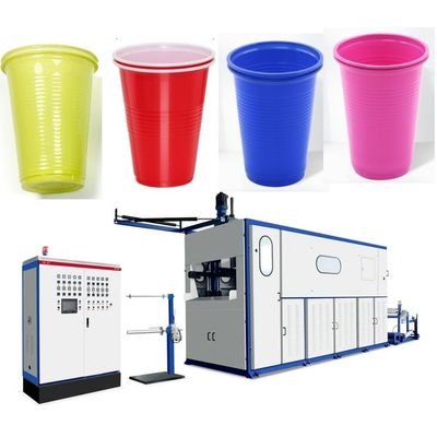 Potenza di riscaldamento di 11 kW Macchina di produzione di tazze di plastica monouso completamente automatica per scatole di torte e altri prodotti